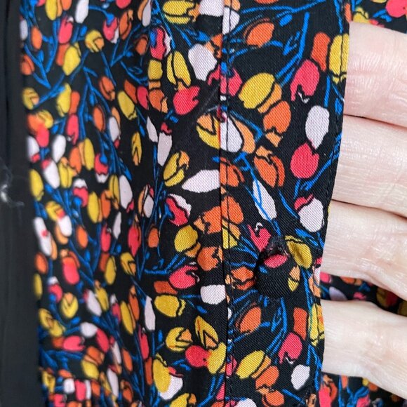 Free People Charlotte Tie-Front Geometric Print Maxi Dress Boho 70s Vibe Size M - Picture 5 of 7